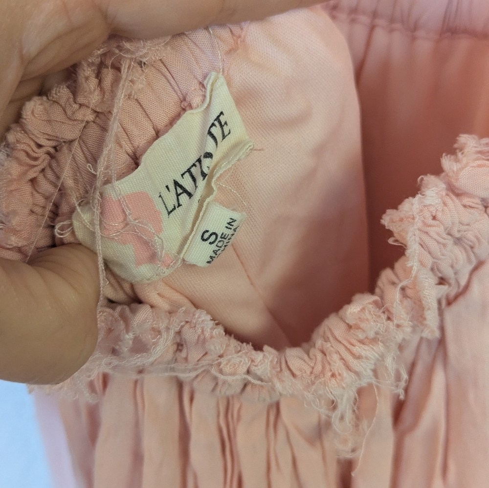 L ' ATISTE Lace Pink Maxi Open Back Dress - Picture 6 of 8